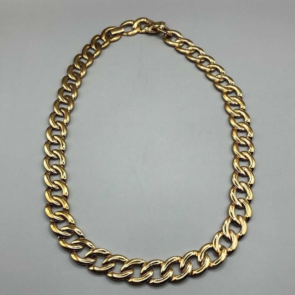 Vintage Napier Gold Tone Chunky Chain Necklace Statement Style.